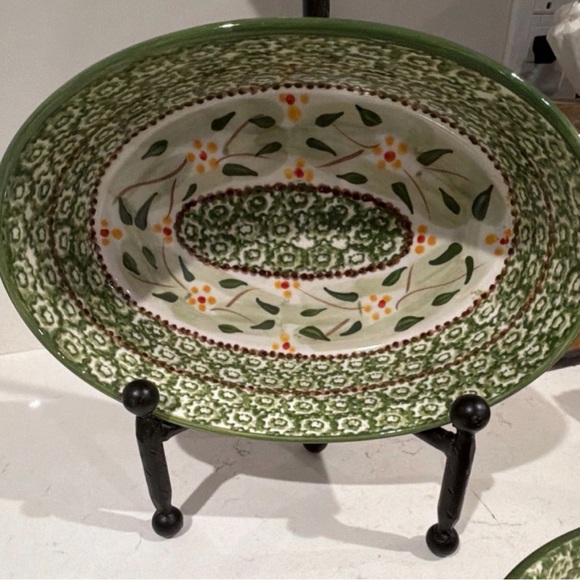 Temp-Tations Oval Serving Dishes Old World Green